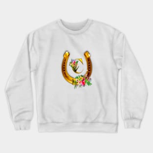 Letter C Name Initial and Horseshoe Crewneck Sweatshirt